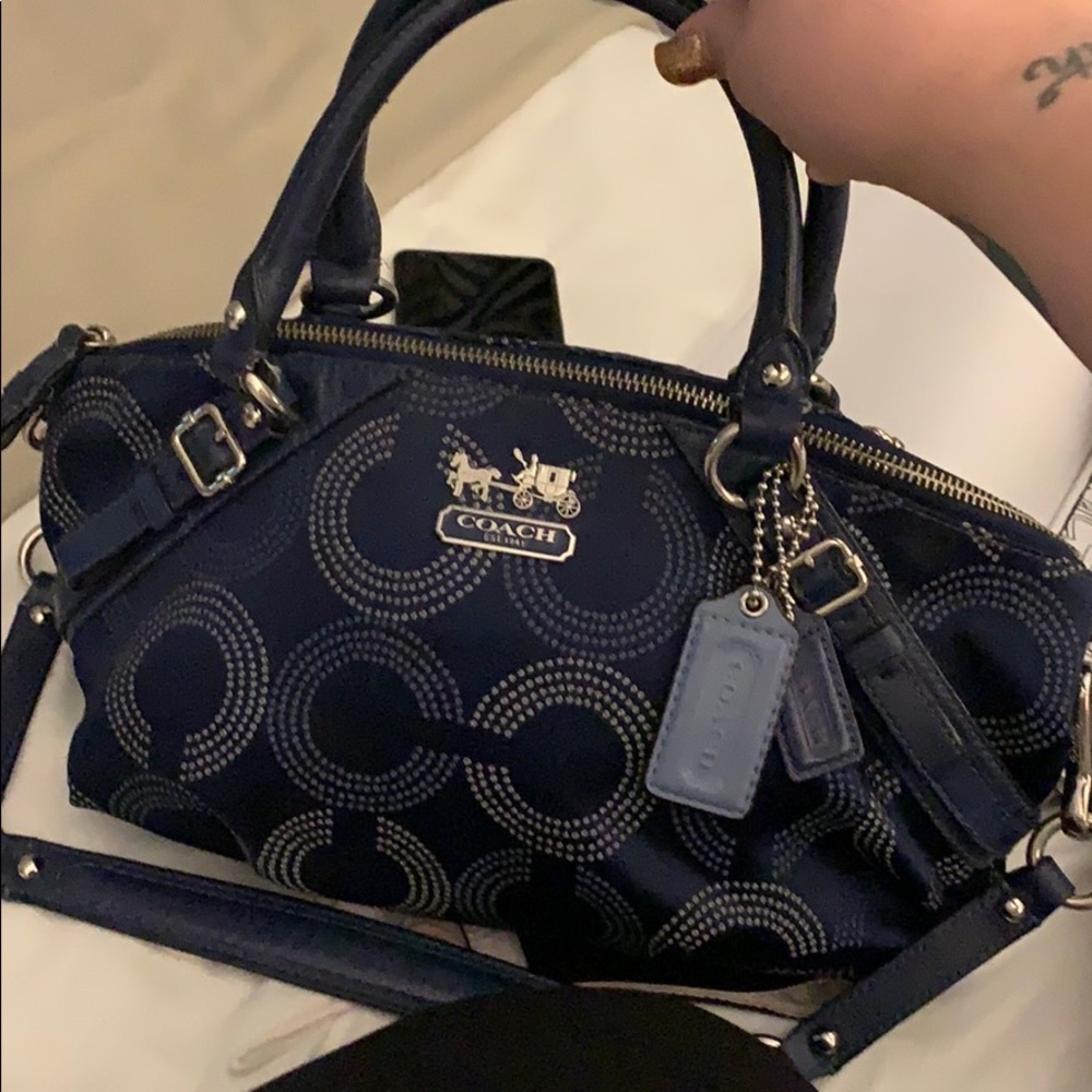 COACH SIGNATURE BLUE HANDBAG